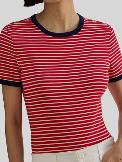 Lauren Ralph Lauren Slim Fit T-Shirt aus Baumwoll-Mix Rot Melange 3