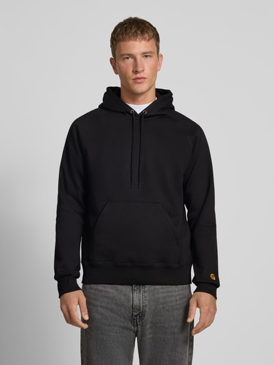 Carhartt Work In Progress Hoodie mit Känguru-Tasche und Label-Stitching Black 4