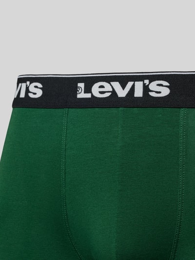 Produktfoto, Trunks aus Baumwoll-Mix im 3er-Pack von Levi's®, zielona tkanina, czarny elastyczny pas z logo, materiał unikatowy, optyka jednokolorowa