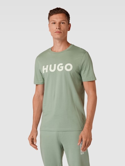 HUGO T-Shirt mit Label-Print Modell 'DULIVIO' Mint 4