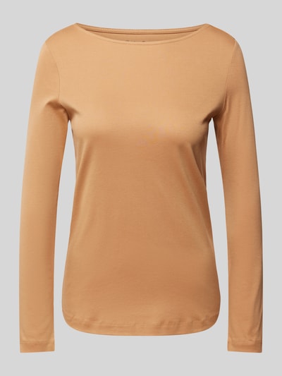 Christian Berg Woman Longsleeve mit U-Boot-Ausschnitt Camel 1