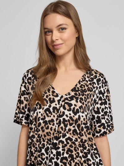 FREE/QUENT Knielanges Kleid mit Eingrifftaschen Modell 'Floi' Beige 3