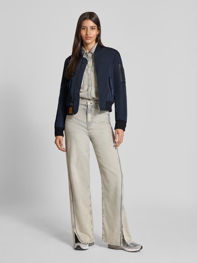 Original Bombers Bomberjack met labelpatch Marineblauw - 1