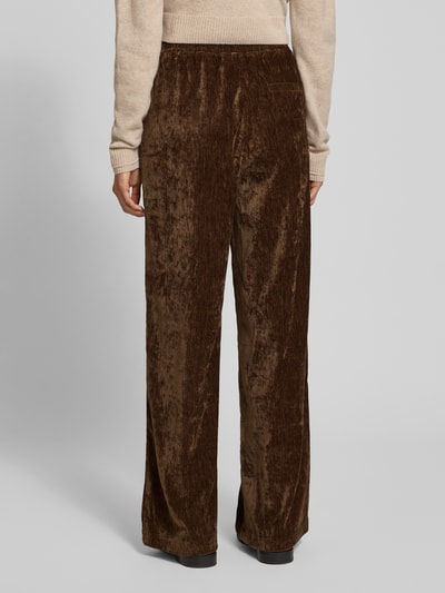 Jake*s Casual Samthose mit elastischem Bund Dunkelbraun 5