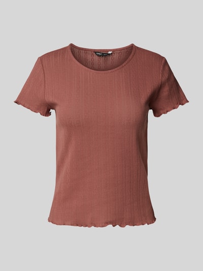 Only Regular Fit  T-Shirt aus reiner Baumwolle Modell 'CARLOTTA' Mauve 1