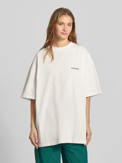 Karo Kauer Oversized T-shirt met labelprint Wit - 4