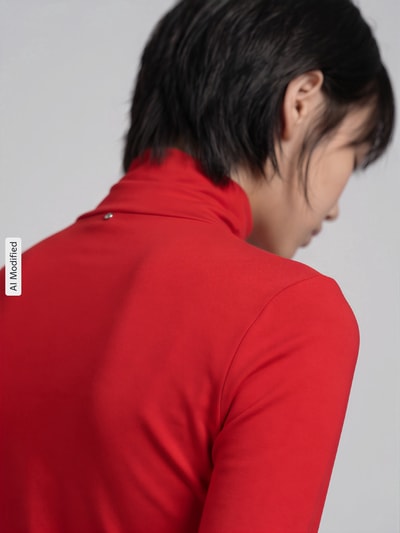 BOSS Orange Slim Fit Langarmshirt aus Viskose-Mix Modell 'C_ELIANA' Rot 3