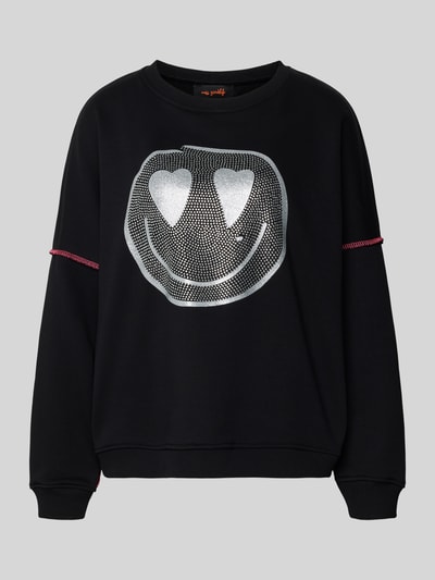 Produktfoto, bluza Sweatshirt mit Label-Detail od miss goodlife z bawełny, luźny krój, prążkowane wykończenia, okrągły dekolt, detal z logo.