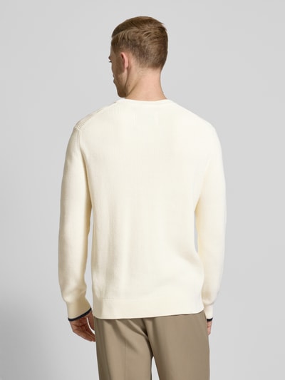 Gant Strickpullover mit Label-Patch Offwhite 5