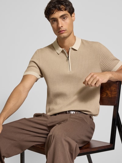 JOOP! Collection Slim Fit Poloshirt in Strick-Optik Modell 'Simeono' Mittelbraun 3