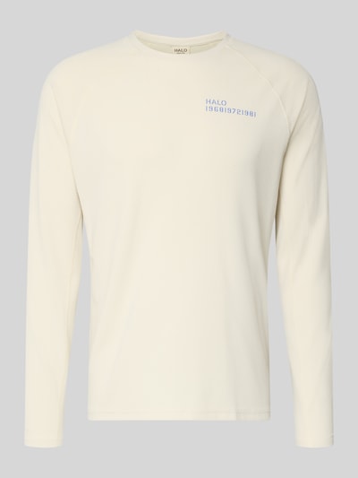 Produktfoto, heren shirt met lange mouwen van HALO, model 'SORONA', regular fit, ronde hals, labelprint, ruglengte maat M 66 cm
