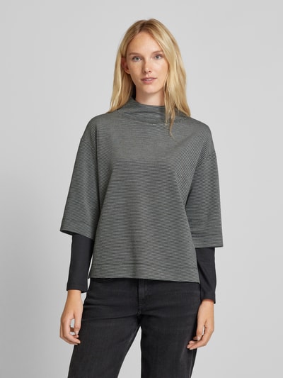 s.Oliver BLACK LABEL Sweatshirt mit Hahnentrittmuster Anthrazit 4