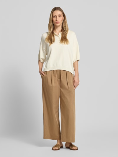 Weekend Max Mara spodnie o kroju regular fit szerokość z czystej bawełny model 'GOLFO' Jasnobrązowy 1
