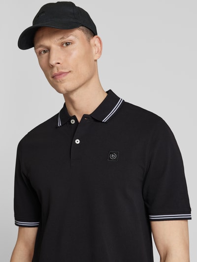 bugatti Poloshirt mit Kontrastbesatz Black 3