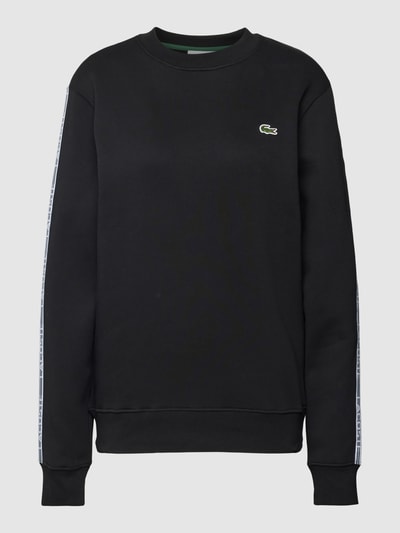 Lacoste Sweatshirt met ronde hals, model 'TAPE CREW' Zwart - 2