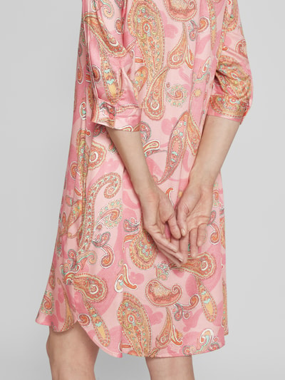 Milano Italy Knielanges Kleid mit Paisley-Muster Pink 3