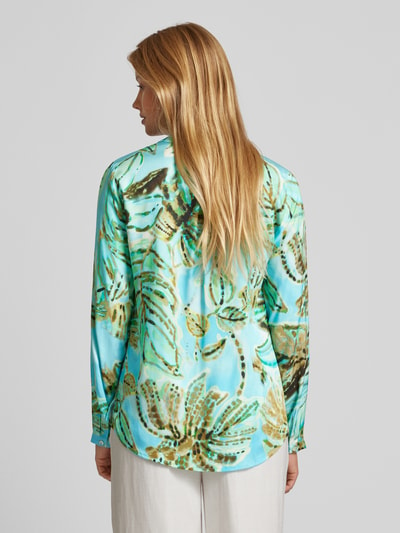 Emily Van den Bergh Blouse met all-over motief Oceaanblauw - 5