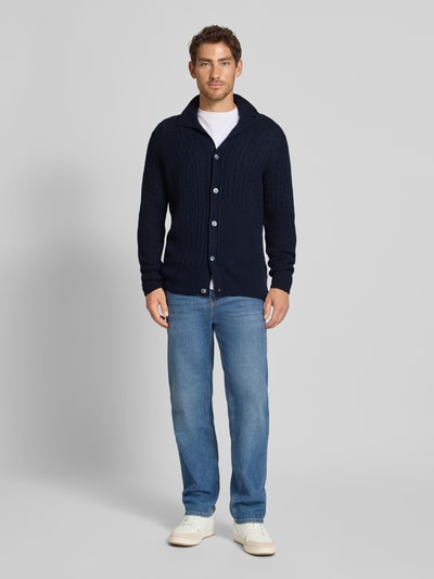 Brax Regular Fit Strickjacke mit Viskose-Anteil Modell 'Jeff' Marine 1