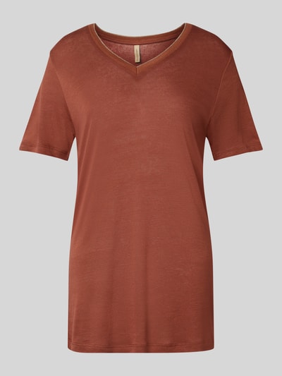 Soyaconcept T-Shirt aus Leinen-Viskose-Mix Modell 'EMEL' Rostrot 2