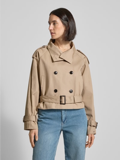 Tommy Hilfiger Cropped Trenchcoat mit Stehkragen Sand 4