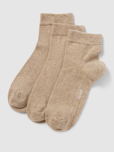 camano Socken mit Stretch-Anteil im 3er-Pack Beige 1