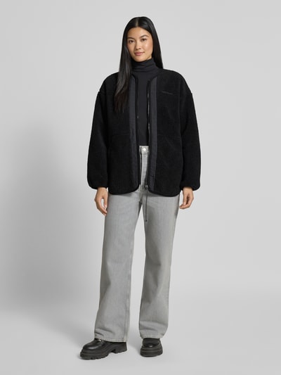 PEAK PERFORMANCE Oversized jack met ritssluiting, model 'Pile' Zwart - 1