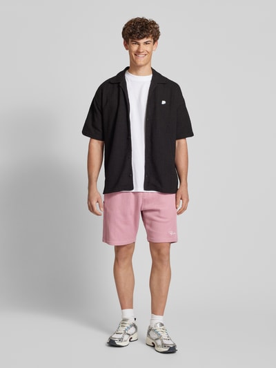 Pegador Relaxed fit korte broek in riblook, model 'SIGNAR' Oudroze - 1