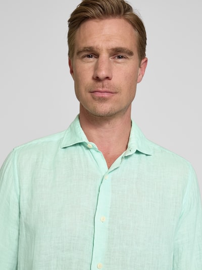 MC2 Saint Barth Regular Fit Leinenhemd mit Kentkragen Modell 'PAMPLONA' Gruen 3