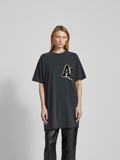 Anine Bing Oversized T-Shirt-Kleid aus Baumwolle Dunkelgrau 4