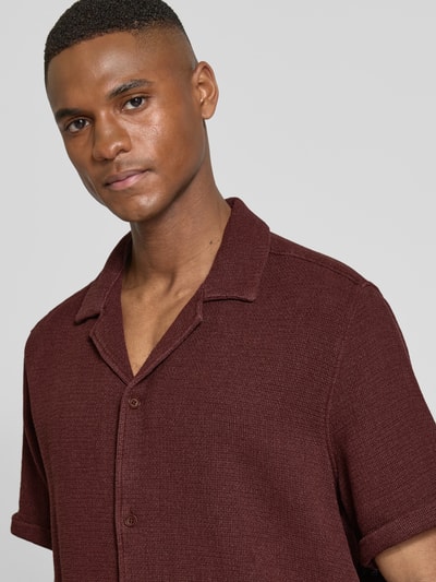 Drykorn Regular fit vrijetijdsoverhemd met 1/2-mouwen, model 'BIJAN' Donkerrood - 3