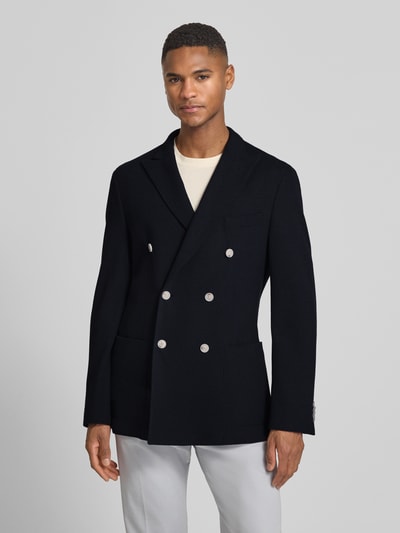 BOSS Marynarka w kroju slim fit z mieszanki bawełny model 'C-Hanry-J-DB' Granatowy 4