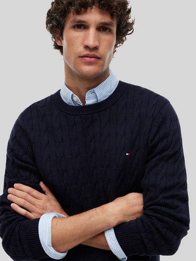 Tommy Hilfiger regular fit pullover van puur katoen Marineblauw - 3