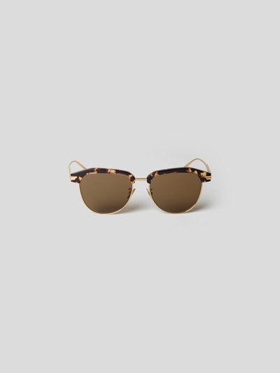 Bottega Veneta Unisex Sonnenbrille im Piloten-Stil Dunkelbraun 2