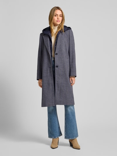 Jake*s Casual Regular fit lange jas met wol en reverskraag Middengrijs gemêleerd - 1