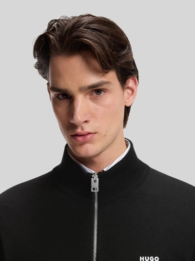 HUGO Strickjacke mit Logo-Schriftzug Modell 'San Jacomo-C' Black 3