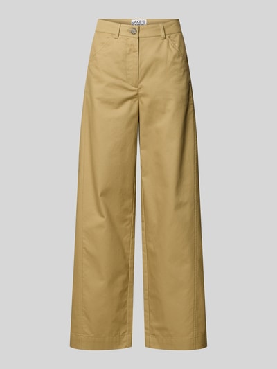 Produktfoto, Wide Fit Hose mit Eingrifftaschen von JAKE*S STUDIO WOMAN aus reiner Baumwolle in Beige, gerade Form mit glatter Textur