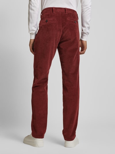 Eurex By Brax Regular fit corduroy broek met steekzakken, model 'JIM' Bordeaux - 5