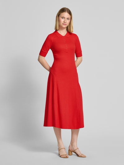 Christian Berg Woman Polojurk met drukknoopsluiting Lichtrood - 4