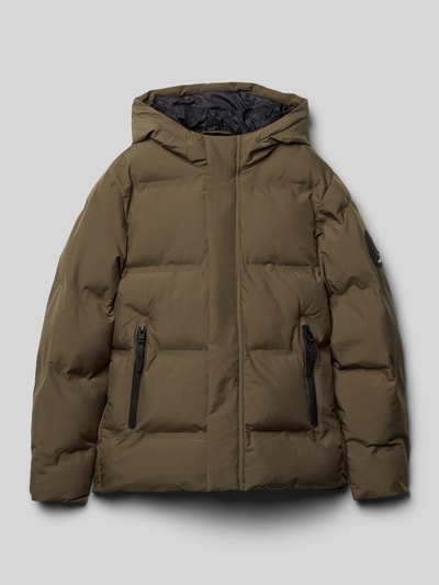 Jack & Jones Regular fit gewatteerd jack met logo-applicatie, model 'Fusion' Olijfgroen - 1