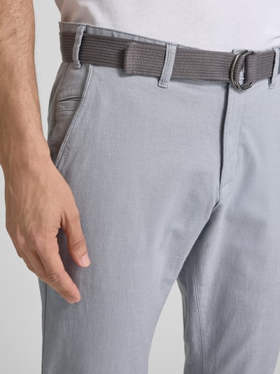 MCNEAL Slim fit chino met riem Middengrijs - 3