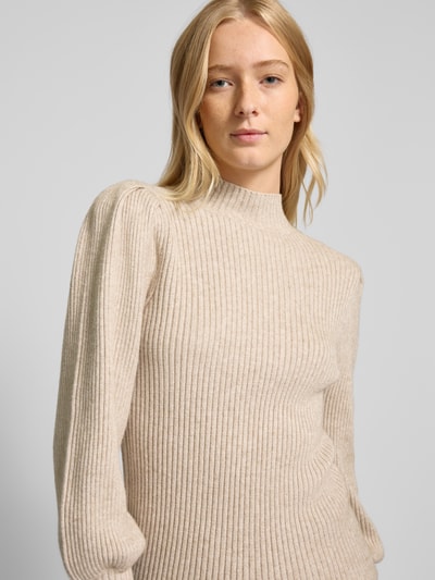 Only Strickpullover mit Stehkragen Modell 'KATIA' Beige Melange 3