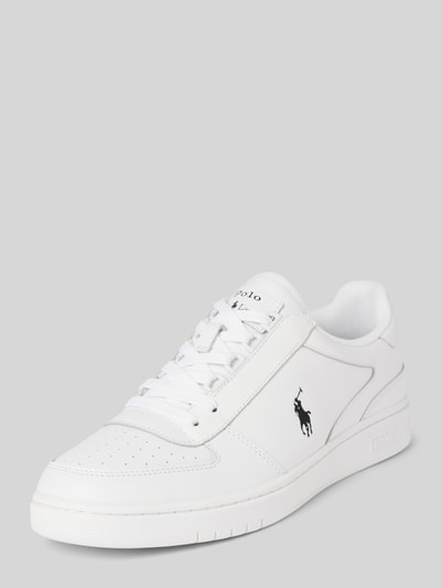 Polo Ralph Lauren Ledersneaker mit Logo-Stitching Weiss 1