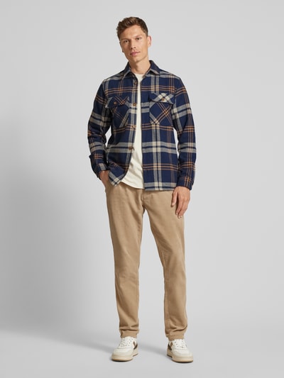 Jack & Jones Premium Slim fit overhemdjack met kentkraag, model 'RAYMOND' Donkerblauw - 1