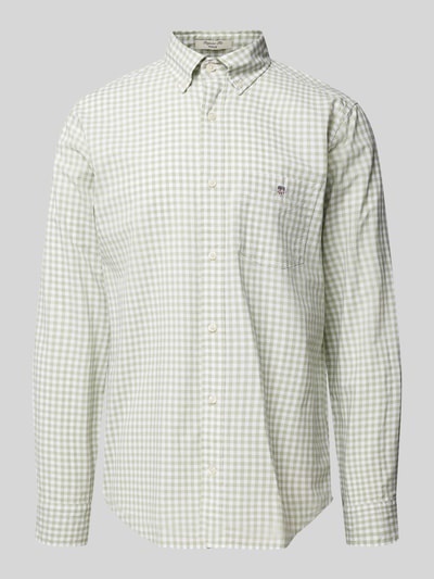 Gant Regular fit vrijetijdsoverhemd met vichyruit, model 'POPLIN' Lichtgroen - 2