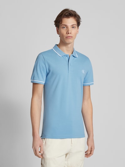 Calvin Klein Jeans Poloshirt mit Label-Stitching Hellblau 4