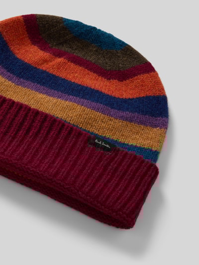 PAUL SMITH Beanie mit Label-Detail Dunkelrot 2