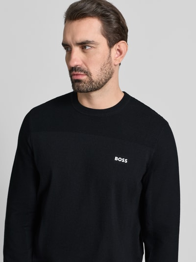 BOSS Green Regular Fit Strickpullover mit Woll-Anteil Modell 'MOMENTUM' Dunkelblau 3