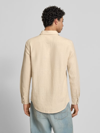 Tommy Jeans Regular Fit Freizeithemd aus Leinen-Baumwoll-Mix Beige 5