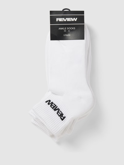 REVIEW Socken mit Label-Print Weiss 3