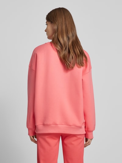 Smith and Soul Oversized sweatshirt met labelstitching Felroze - 5